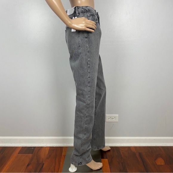 NEW WEWOREWHAT GRAY HIGH-WAISTED STRAIGHT LEG JEANS - Picture 5 of 7